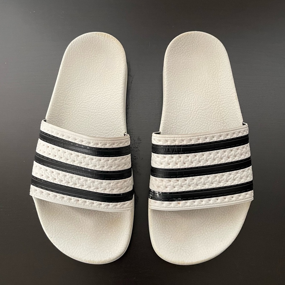 Adidas striped slides